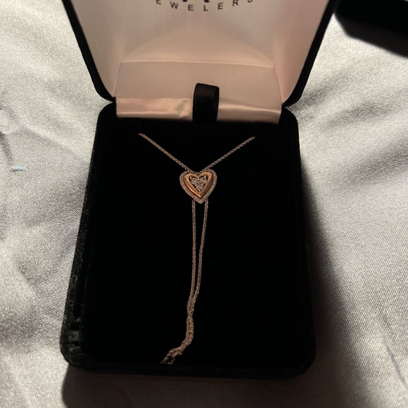 Kay Jewelers Sterling Silver + Rose Gold Bolo Heart Necklace - Picture 6 of 12